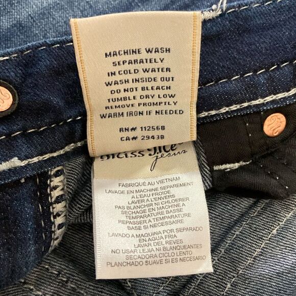 Miss Me Jeans Women’s 28 Blue Denim Signature Straight Rhinestone Embroidered - Picture 10 of 14